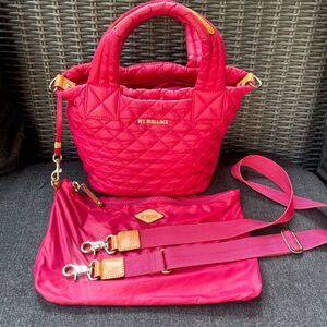MZ Wallace Mini Metro Tote Deluxe in Dahlia w/ Light Gold Hardware